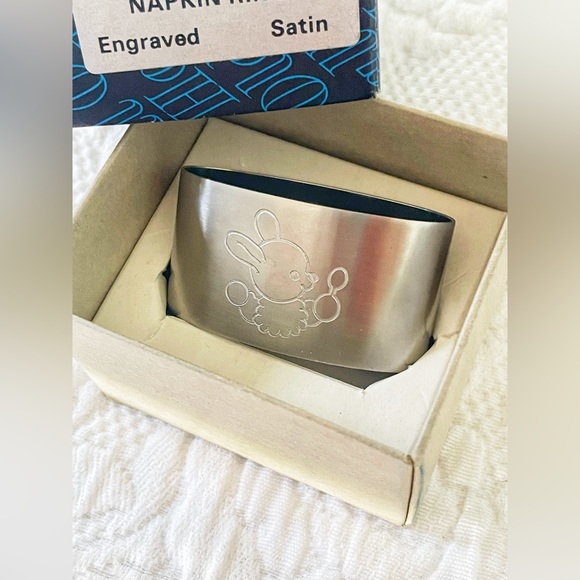 Vintage Old Hall Child’s Stainless Steel Napkin Ring Mabel Lucille Atwell Robert - Picture 2 of 4